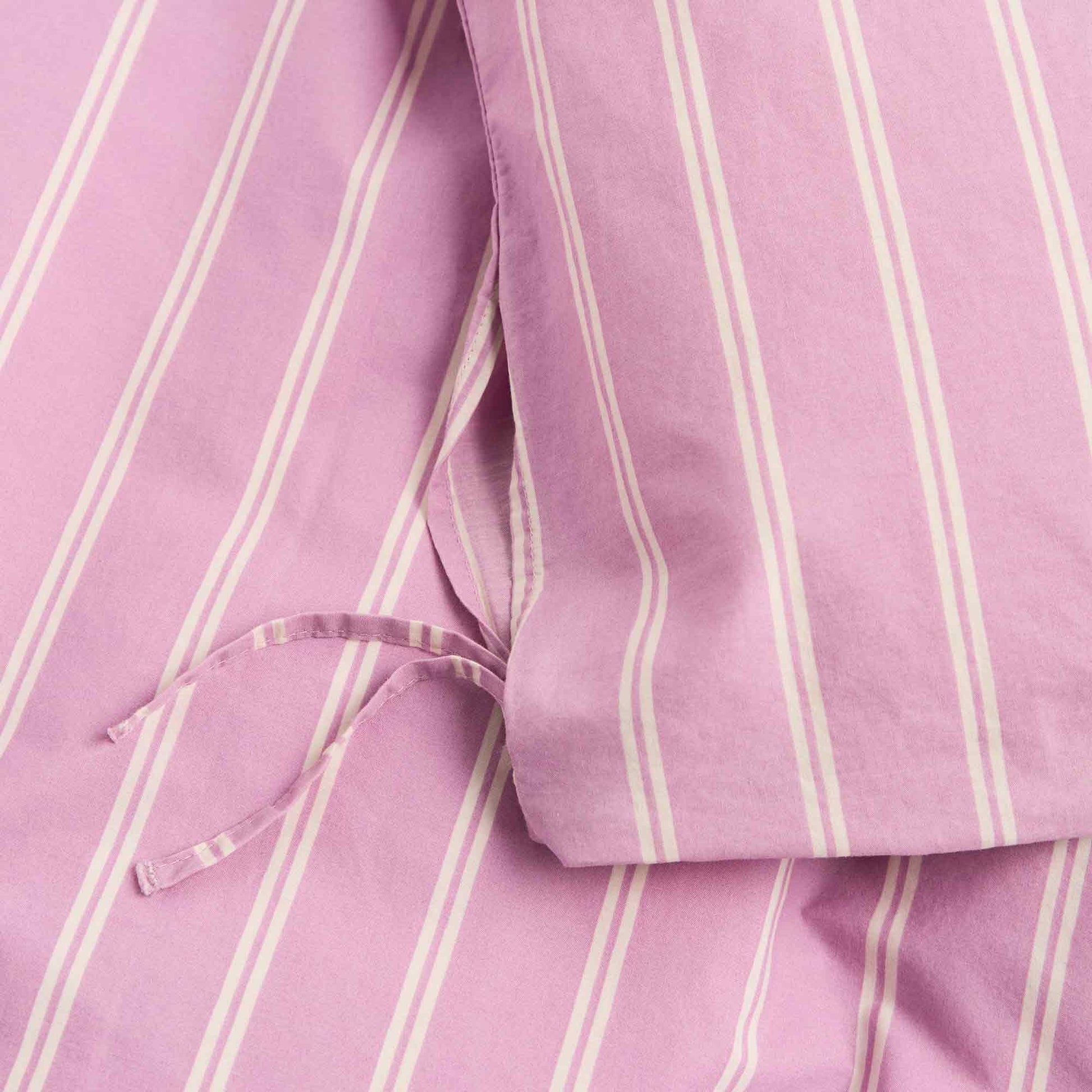 Percale Duvet Cover Mallow Pink Stripes