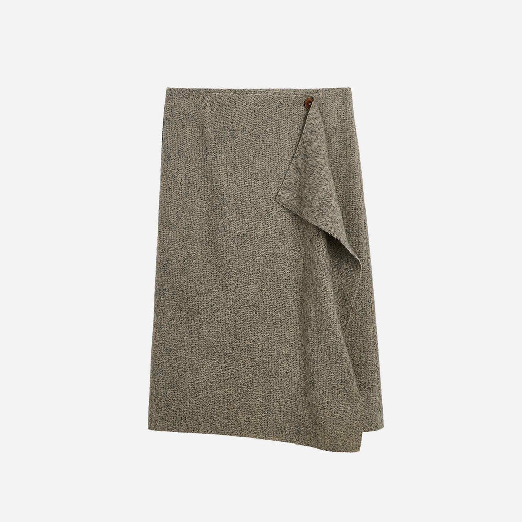 Margaret Skirt Brown/Grey Herringbone