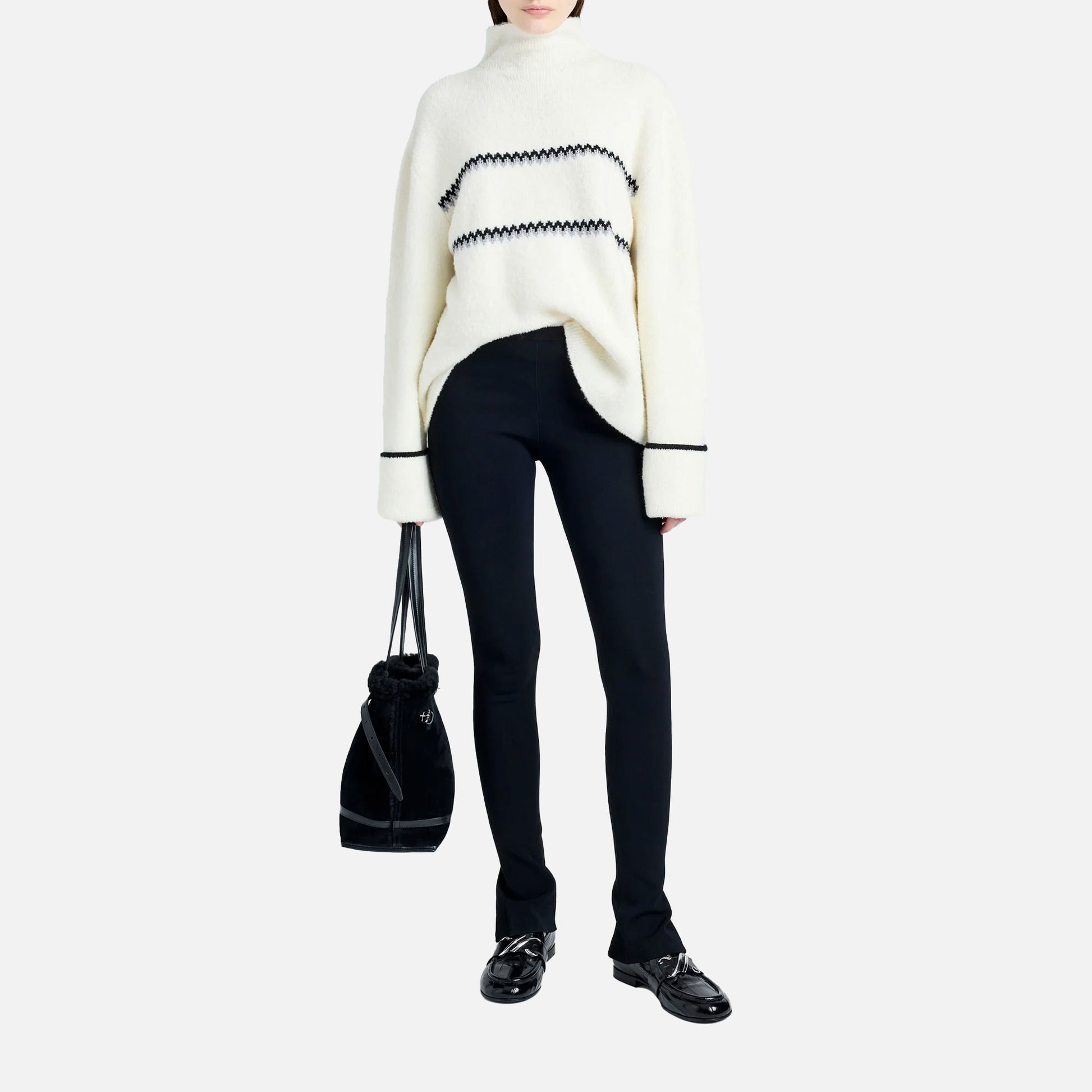 Marisol Ribbed Knit Pants Black
