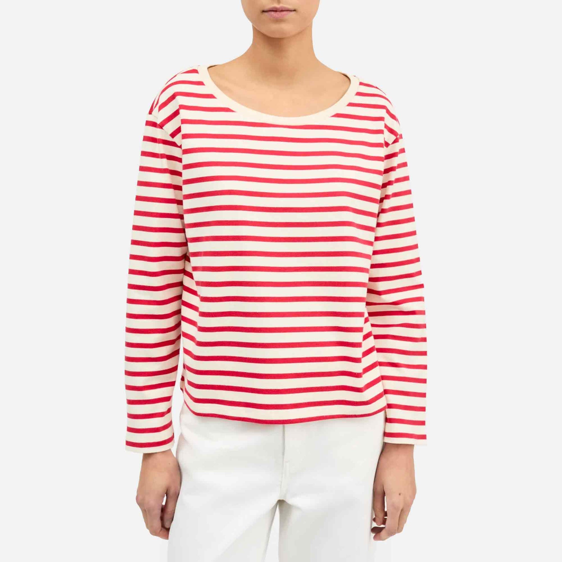 Marron Blouse Red/Off White Stripe