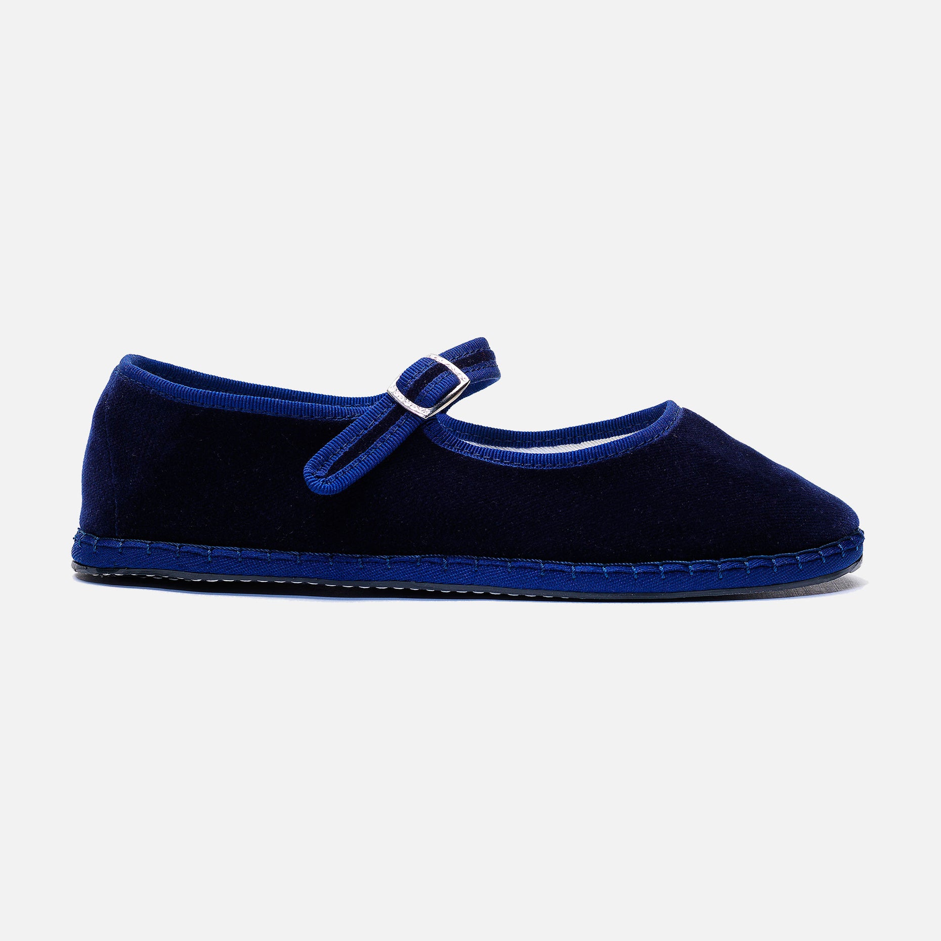 Mary Jane Shoe Velvet Navy ANOTHERnué