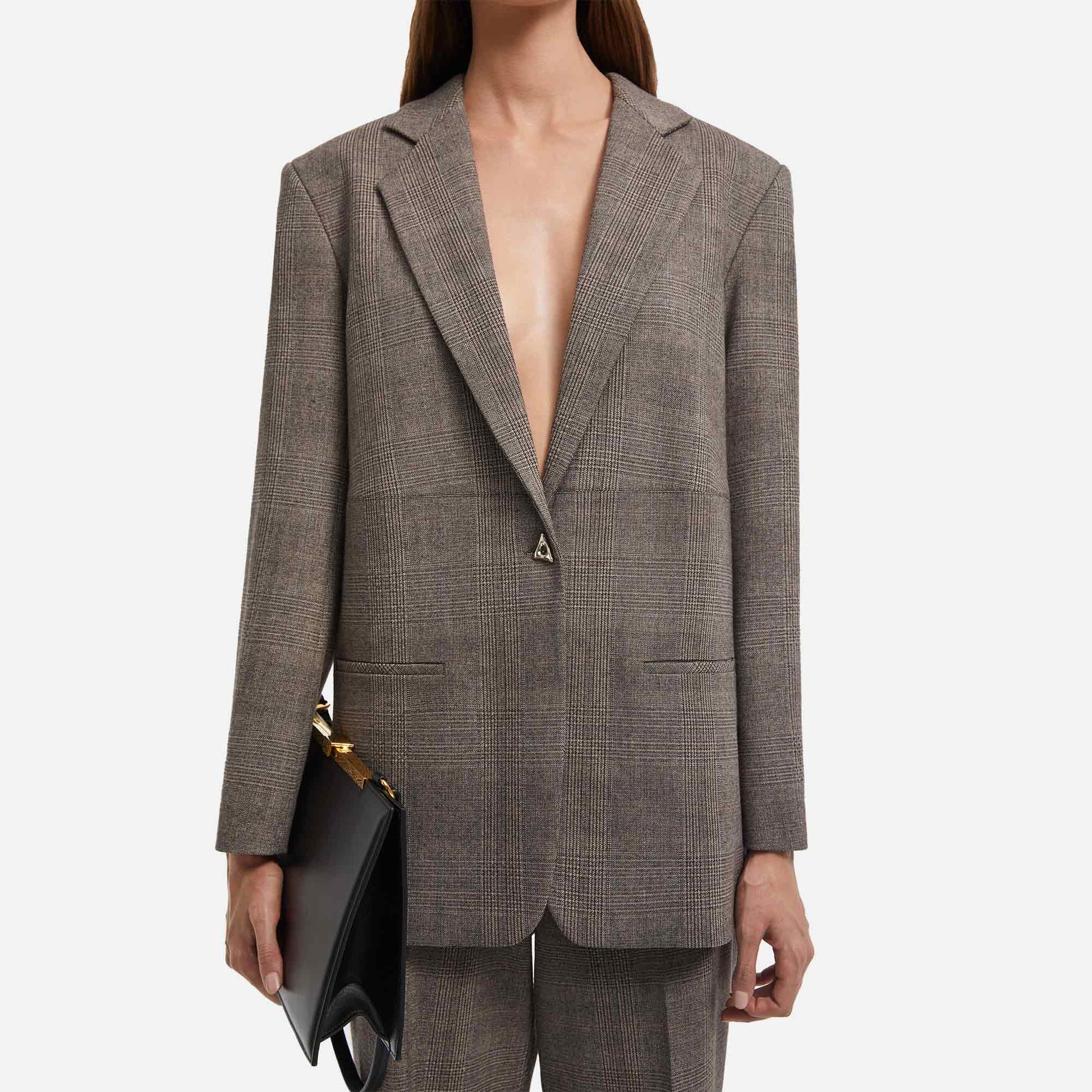 Mercedes Blazer Checkered Grey