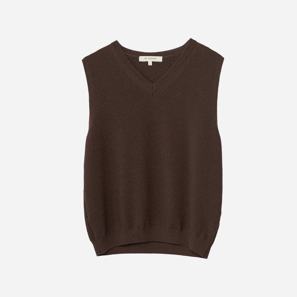 Merino Knit Vest Brown
