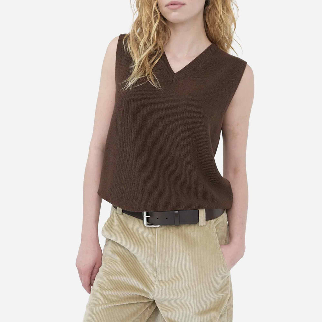 Merino Knit Vest Brown