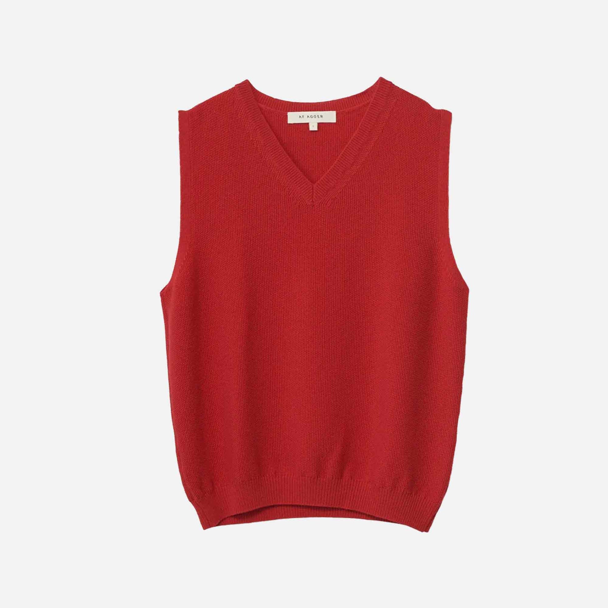 Merino Knit Vest Red