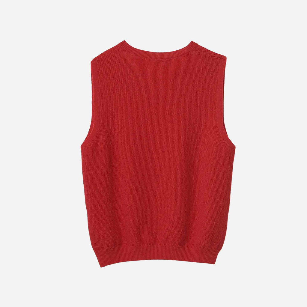 Merino Knit Vest Red