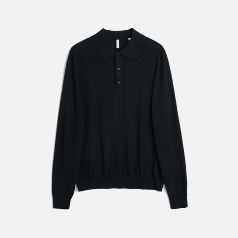 Merino Polo Black