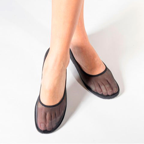 Ballet Shoe Round Mesh Black