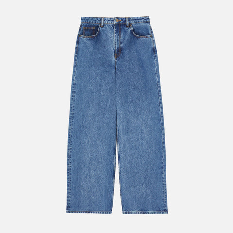 Willow Wide Jeans Washed Mid Blue