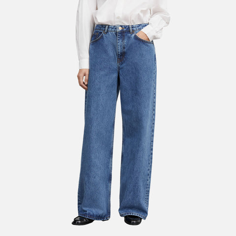 Willow Wide Jeans Washed Mid Blue