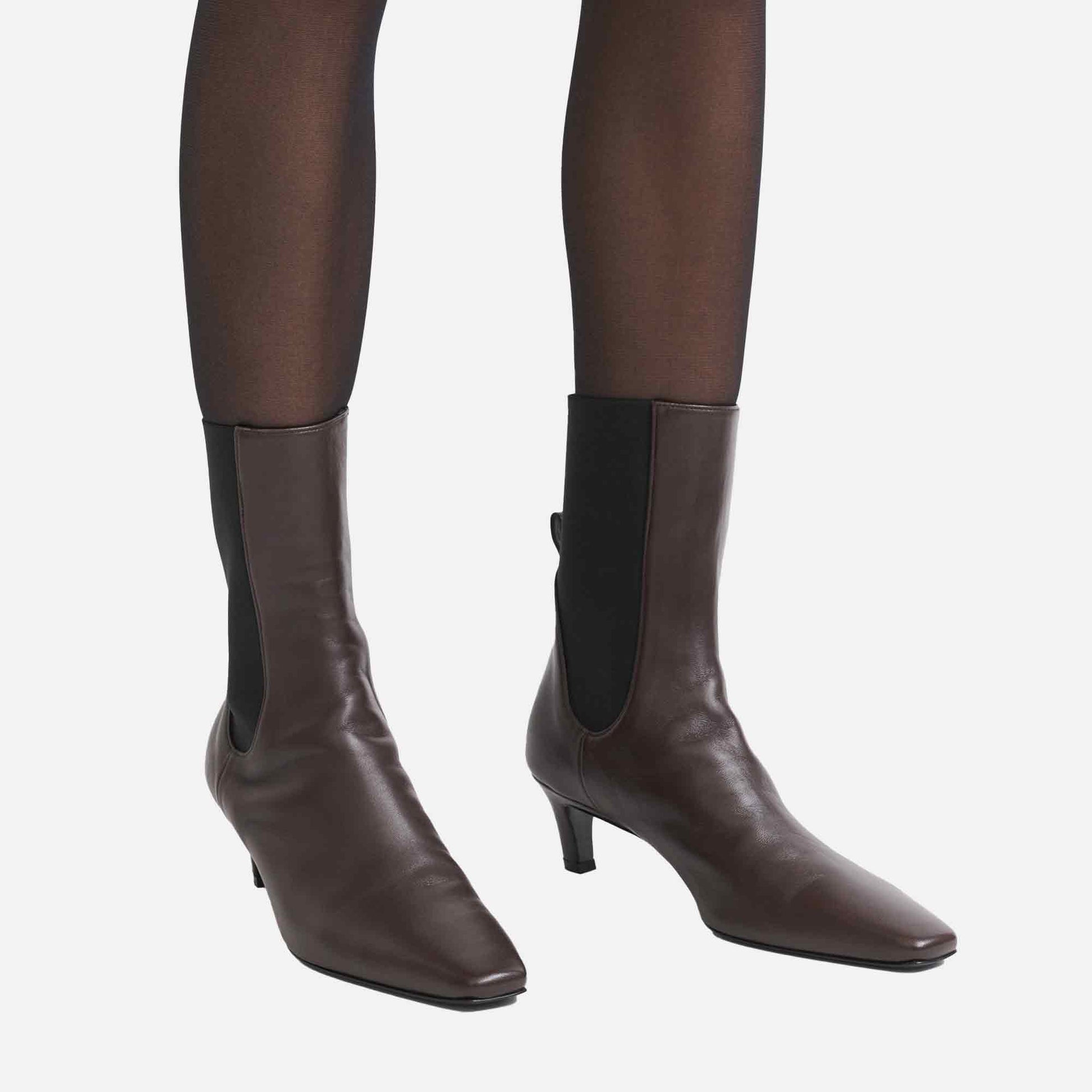 The Mid Heel Boot Brown