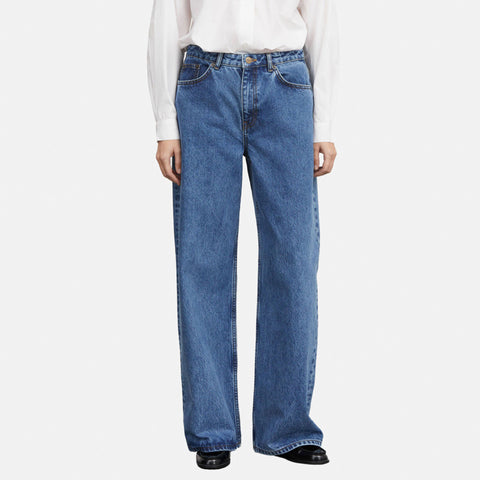 Willow Wide Jeans Washed Mid Blue