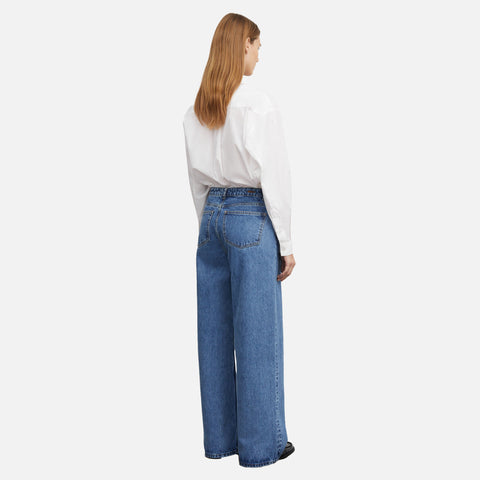 Willow Wide Jeans Washed Mid Blue