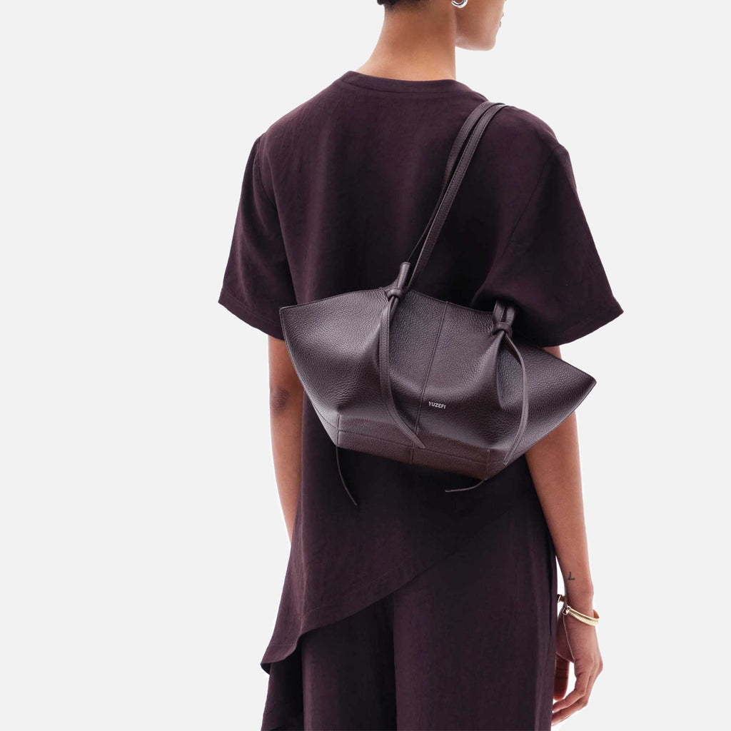 Mochi Tote Bag Grained Leather Espresso