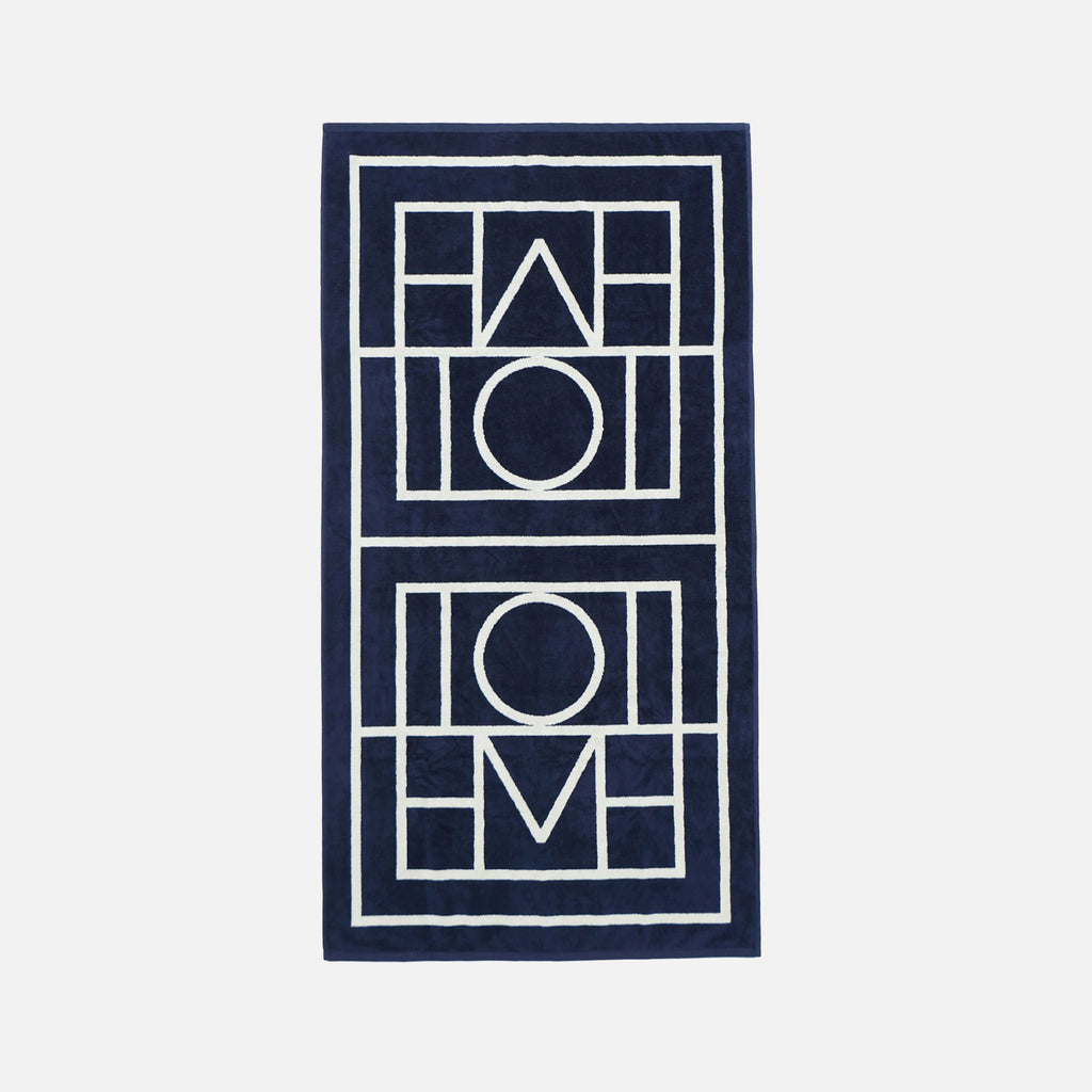 Monogram Beach Towel Navy