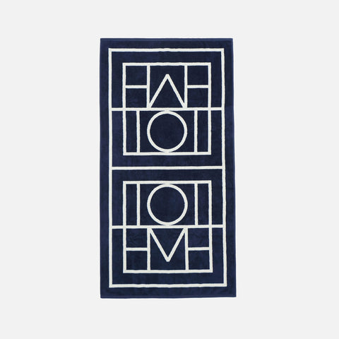 Monogram Beach Towel Navy