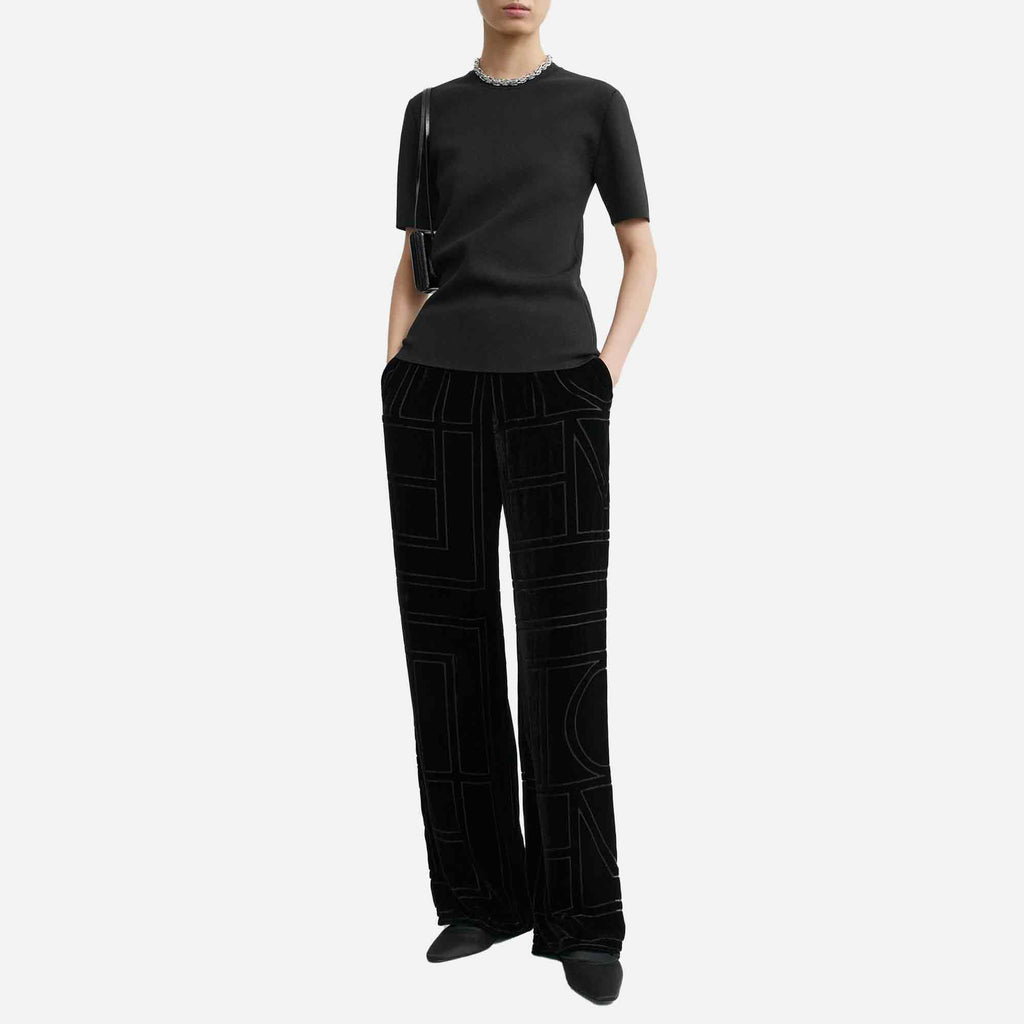 Monogram Devoré PJ Bottoms Black