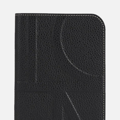 Monogram Leather Passport Holder Black Grain