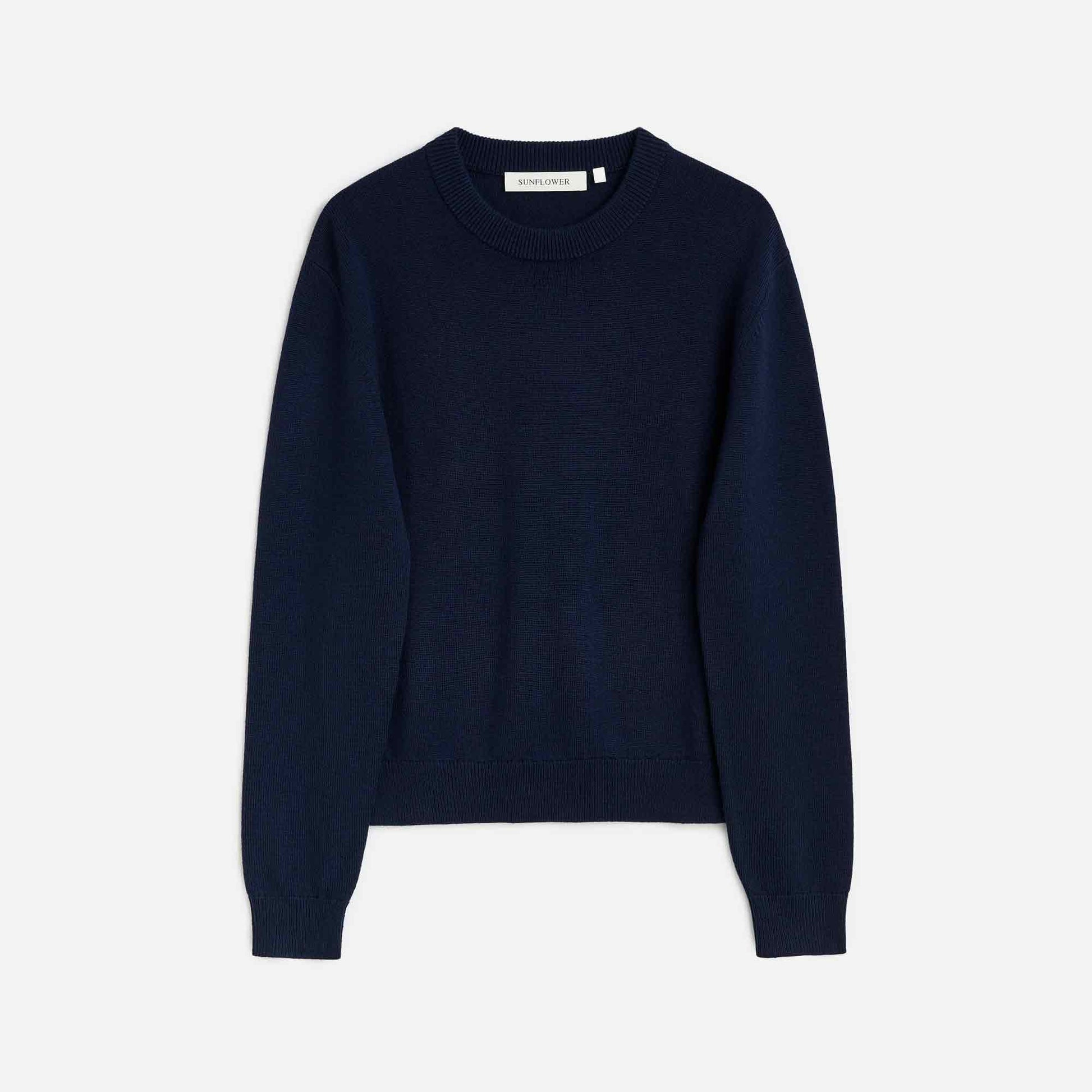 Moon Merino Cropped Sweater Navy