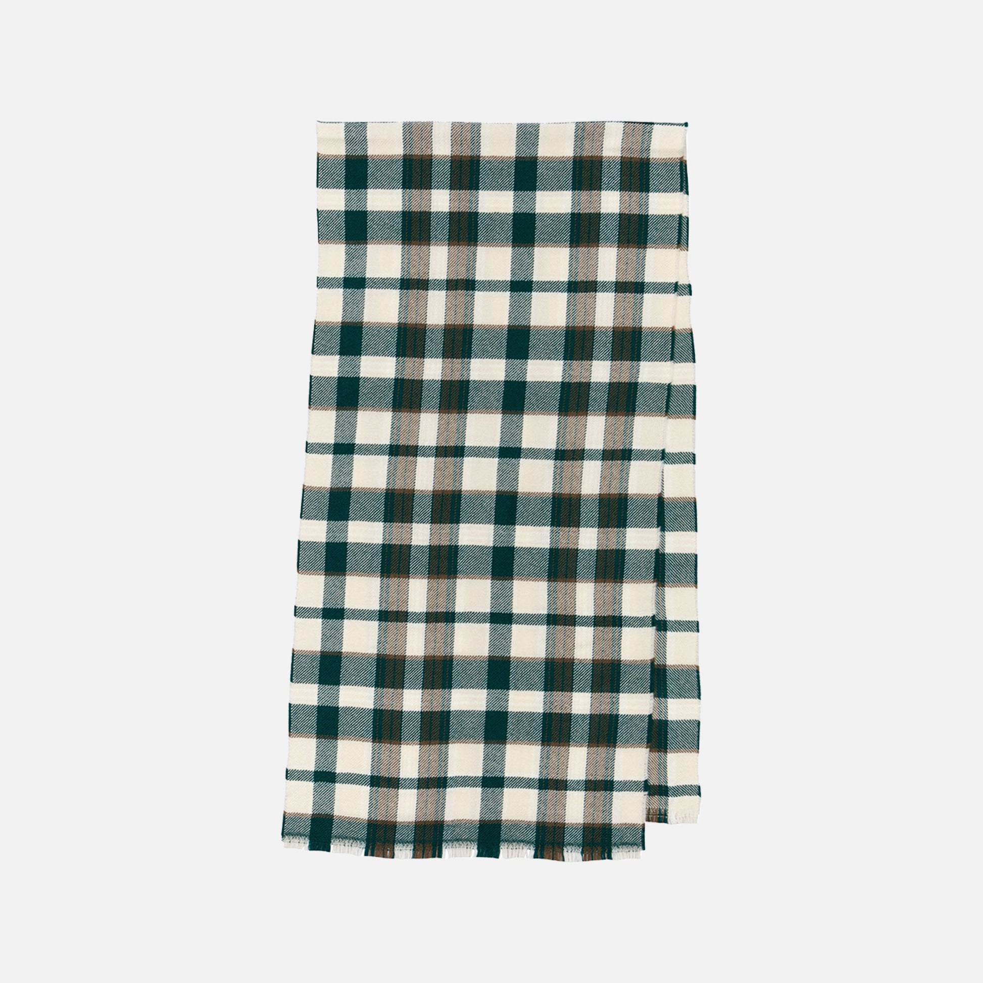 Nadelle Scarf Pine Green/Beige Check