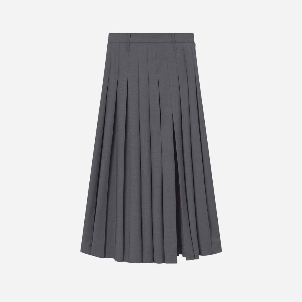 Neris-Atelier Thin Wool Skirt Dark Grey Melange