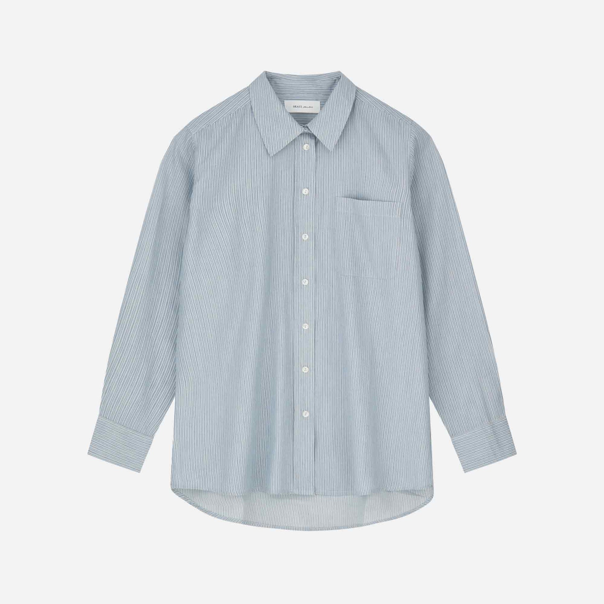 Nicci Shirt Tiny Blue Stripe