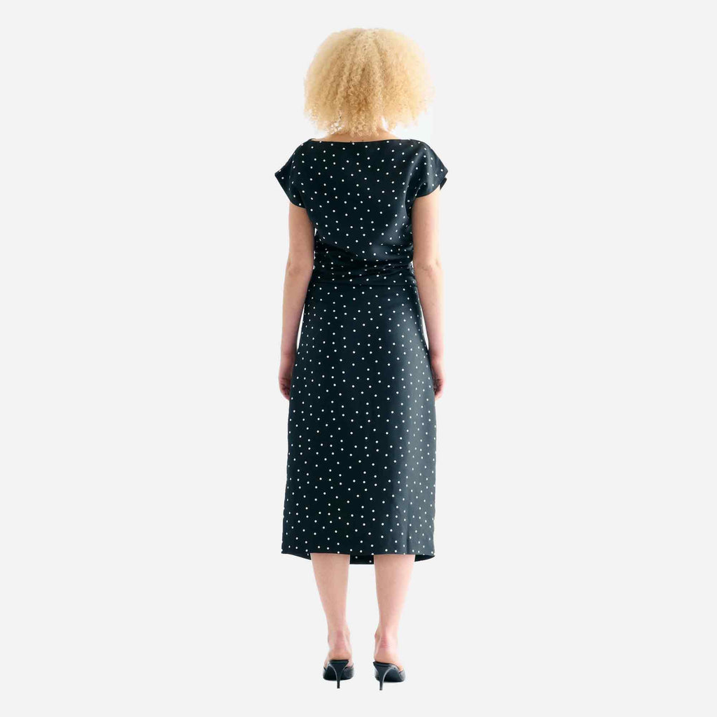Noor Dress Dot Print Black