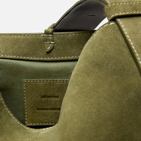 The Norma Tote Suede Moss Green