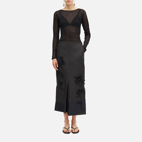 Noshie-Atelier Twill Skirt Black