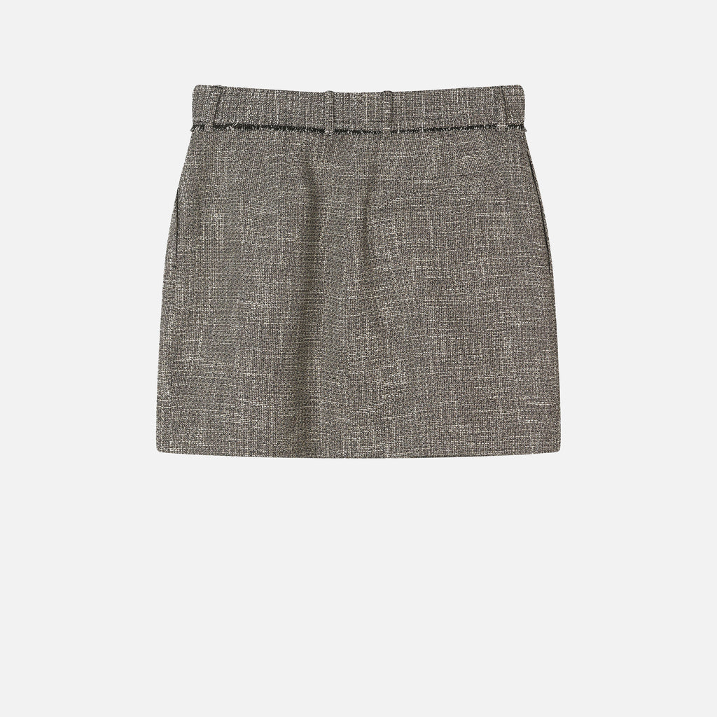 Novelle Tweed Skirt Granite