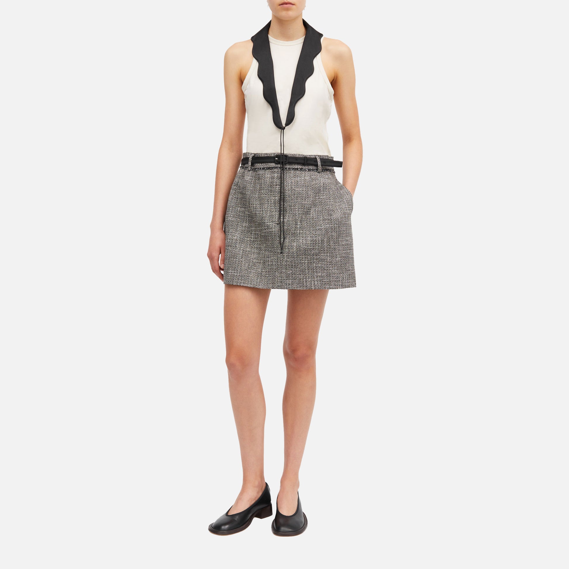 Novelle Tweed Skirt Granite