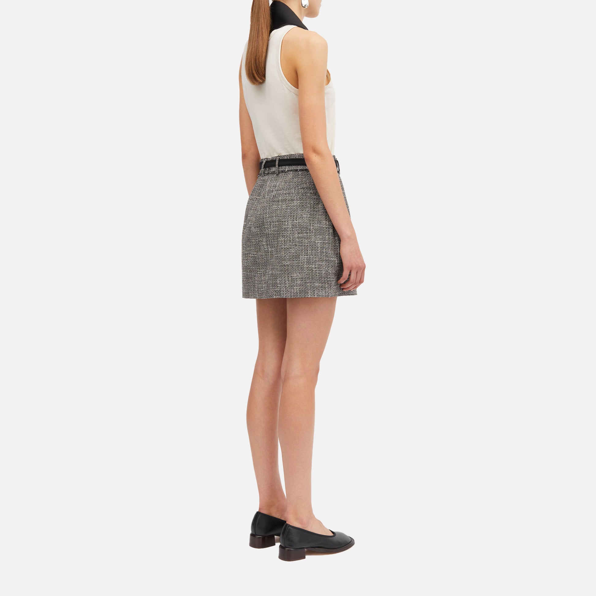 Novelle Tweed Skirt Granite