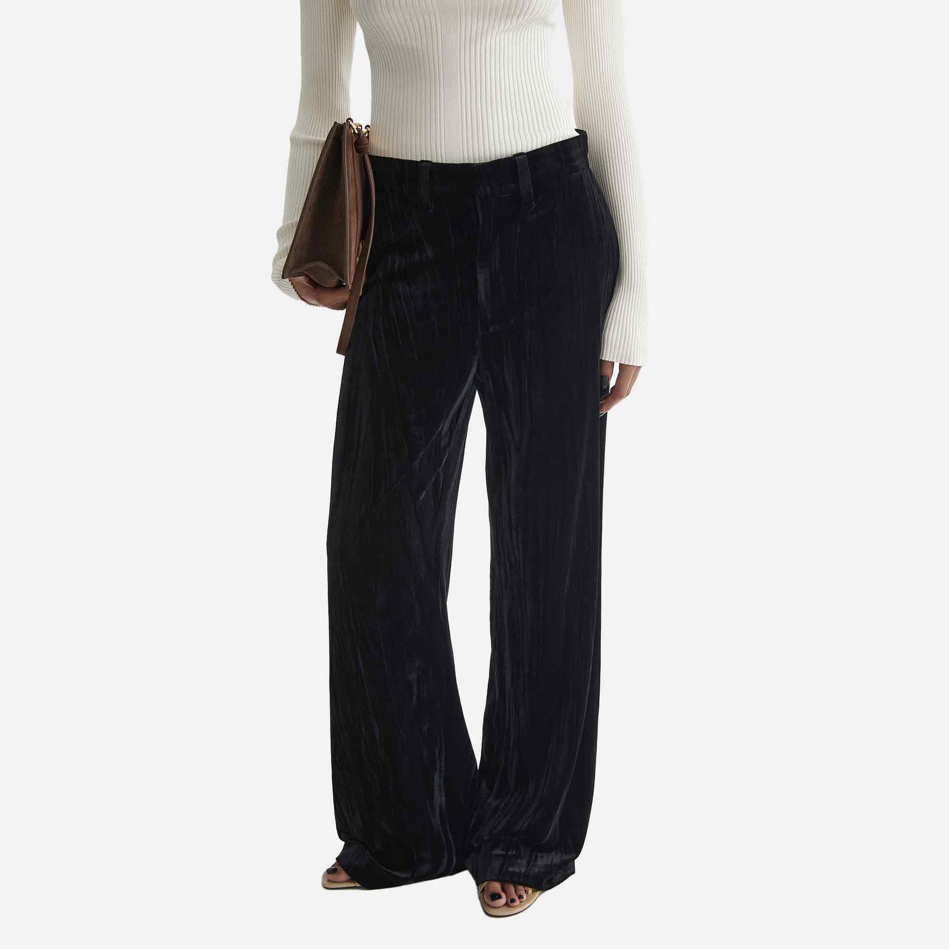 Omar Velvet Pants Black