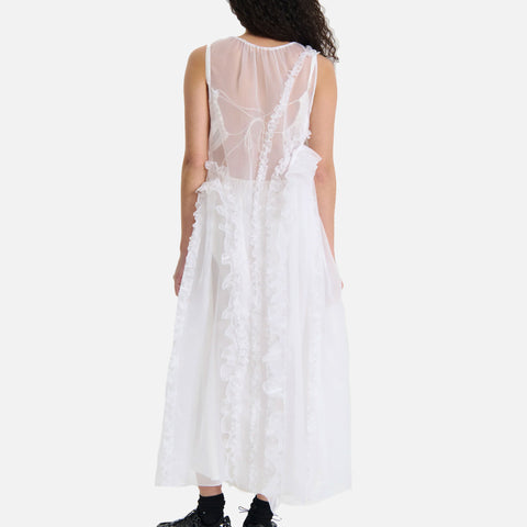 Opal Overlay Dress White