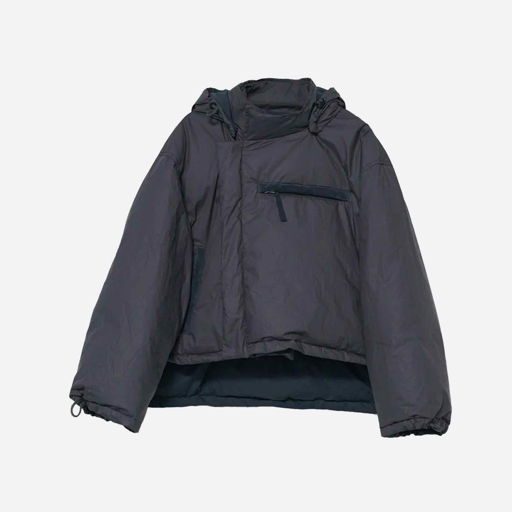 Organic Cotton Ribstop Puffer Jacket Navy