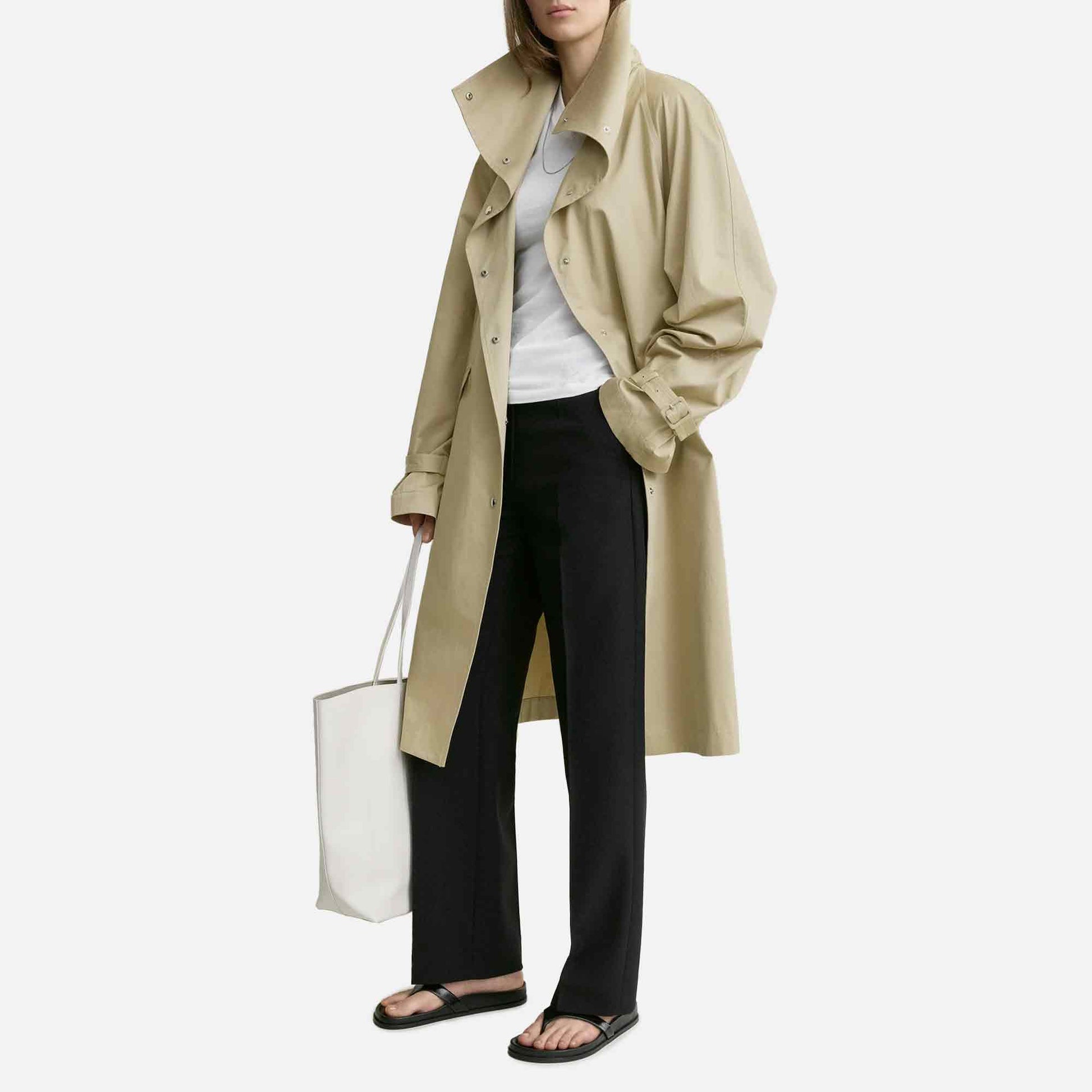 Oversized Cotton Trench Beige
