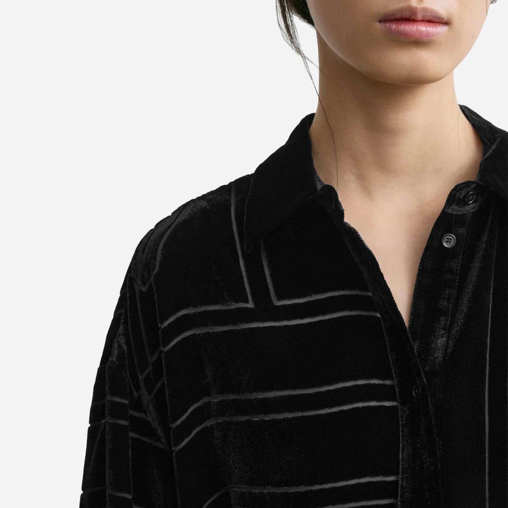 Oversized Devoré Shirt Black