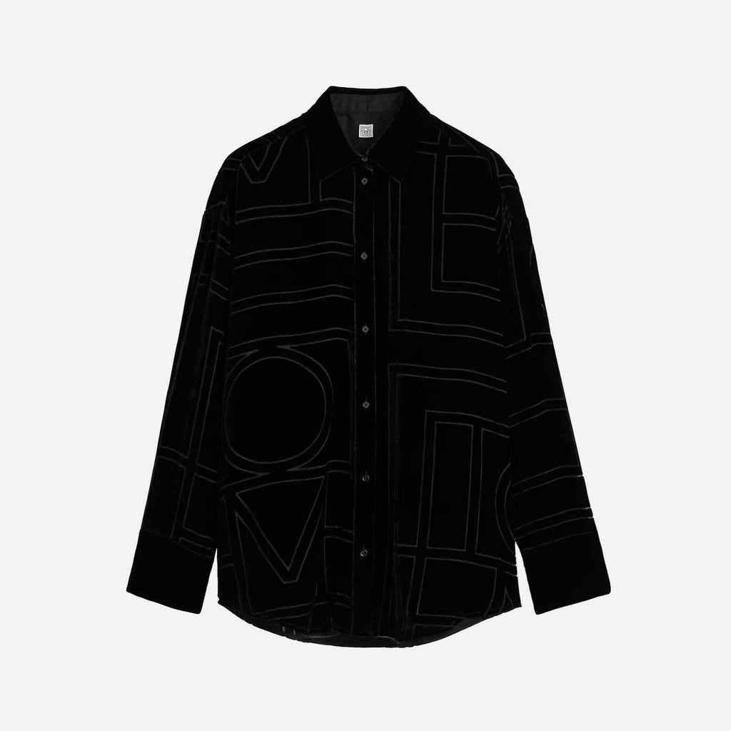 Oversized Devoré Shirt Black