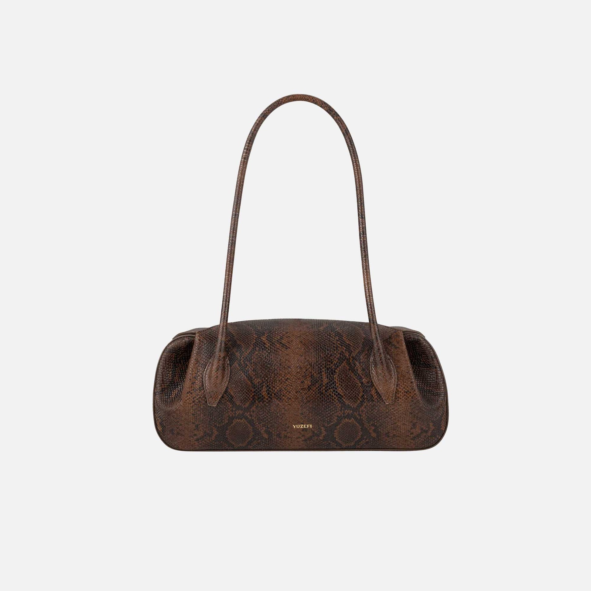 Oyster Shoulder Bag Embossed Snake
