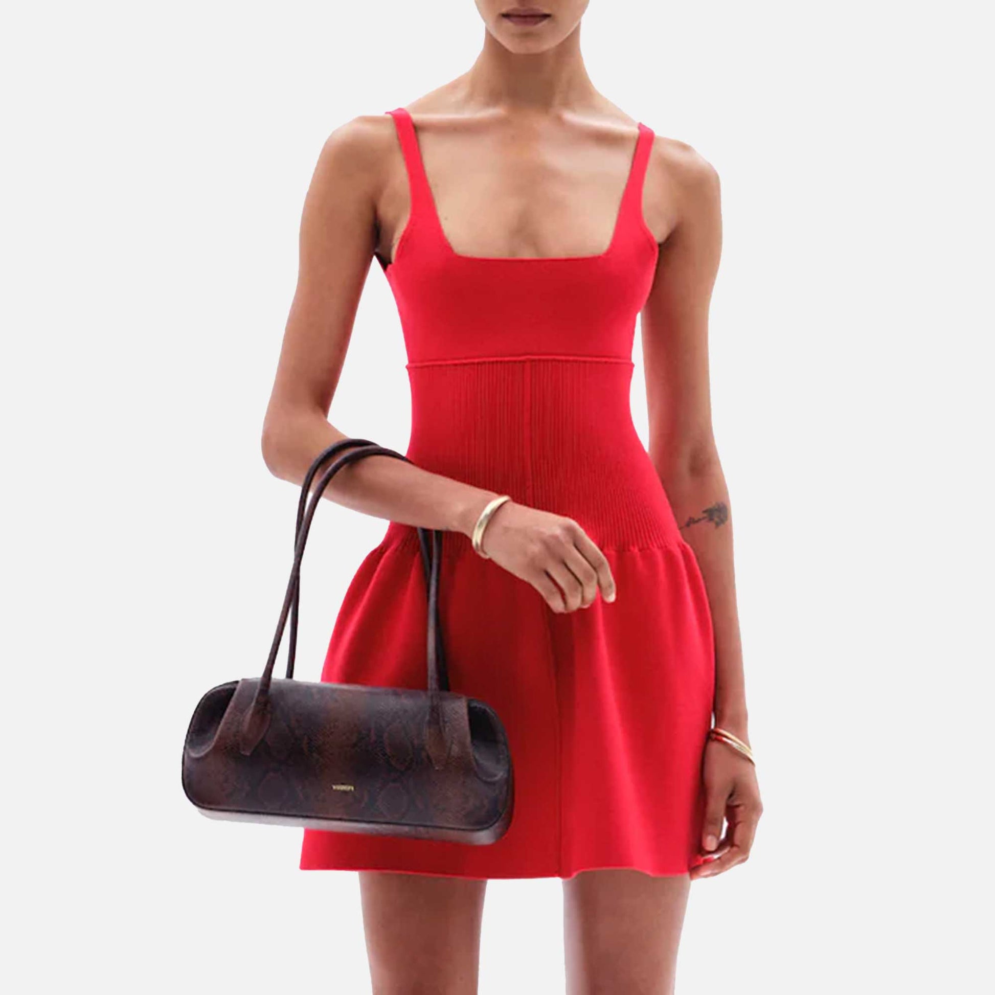 Oyster Shoulder Bag Embossed Snake