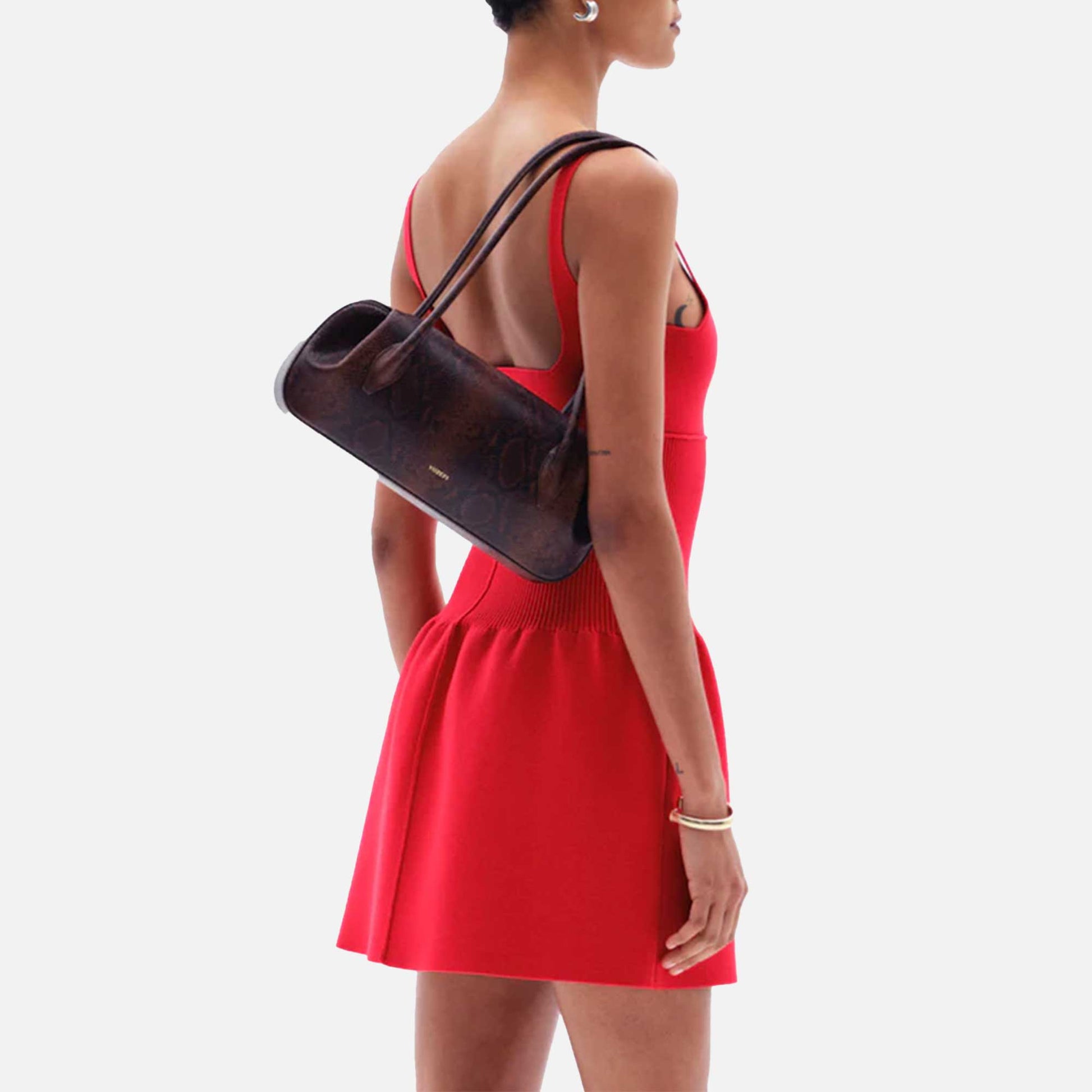 Oyster Shoulder Bag Embossed Snake