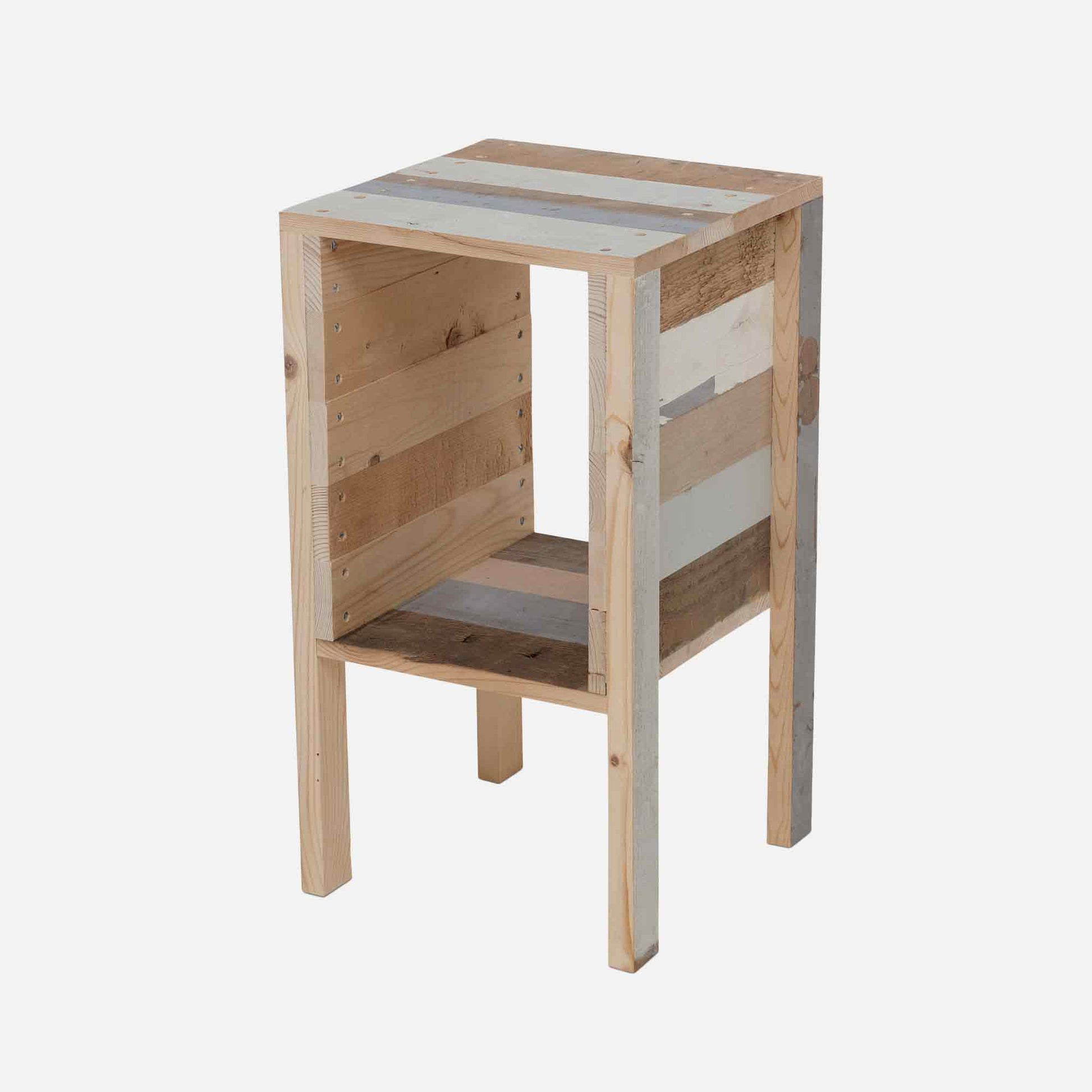 Scrapwood Bedside Table High Gloss – 05