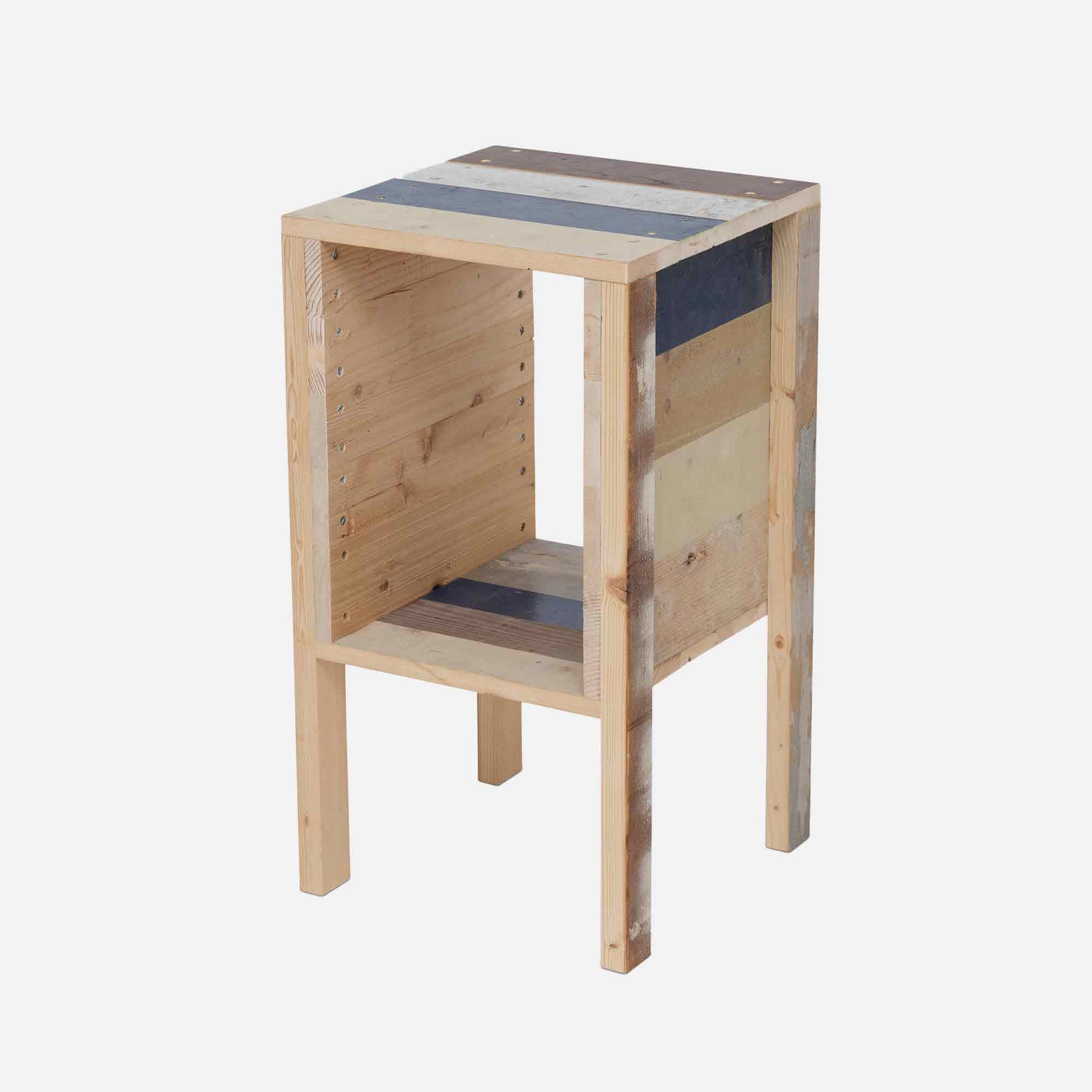 Scrapwood Bedside Table High Gloss - 14