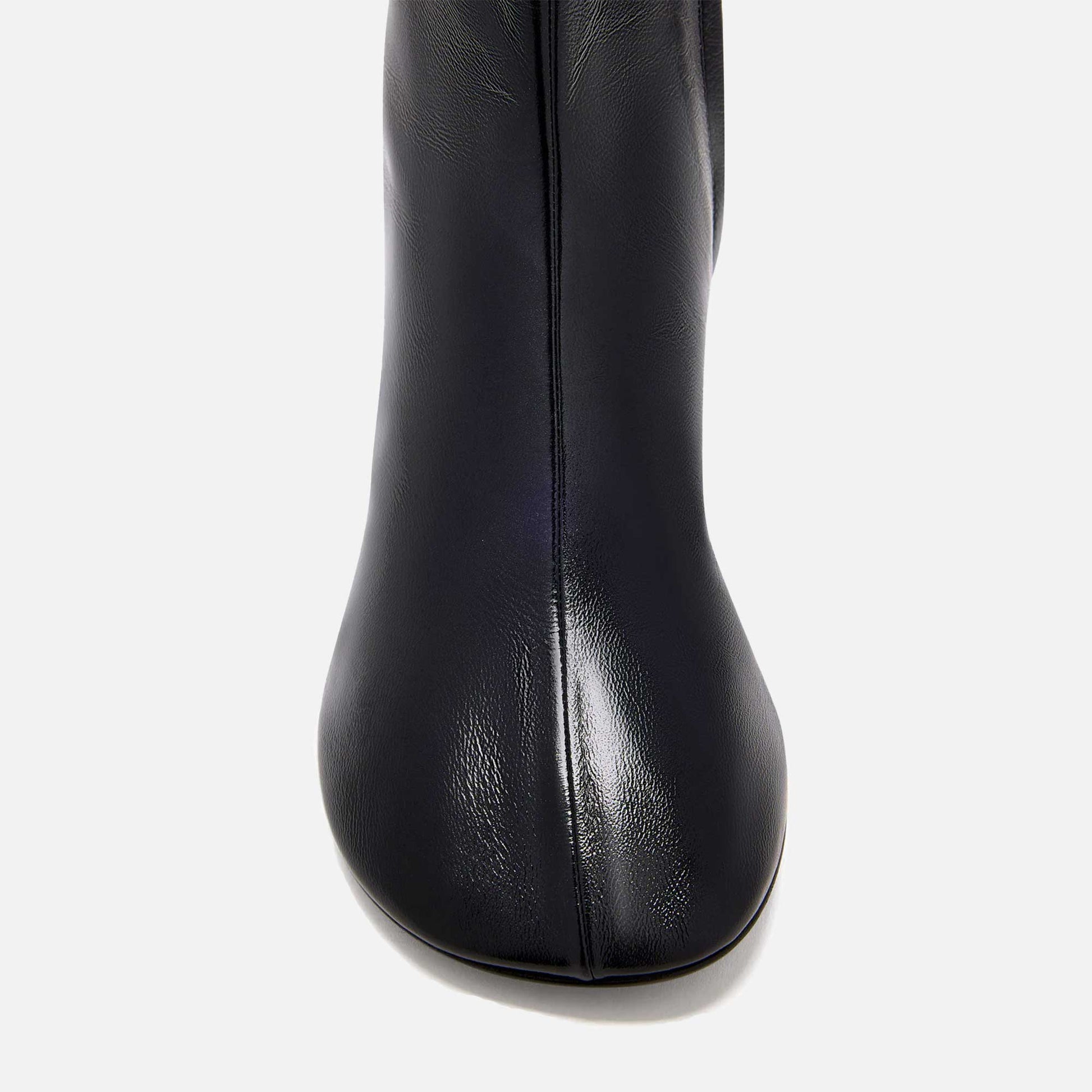Glove Ankle Boots Silver Metal Heel