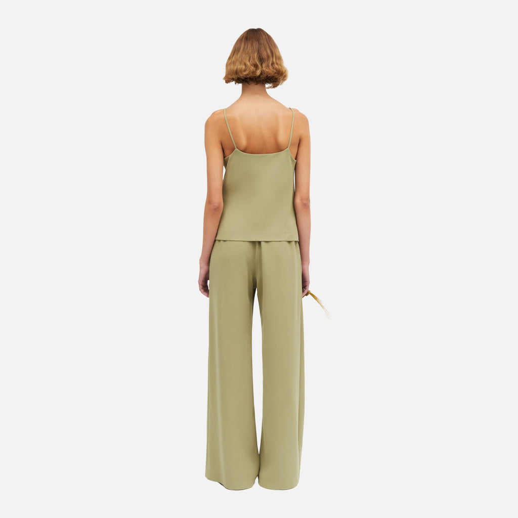 Palmira Crepe Georgette Pants Matcha