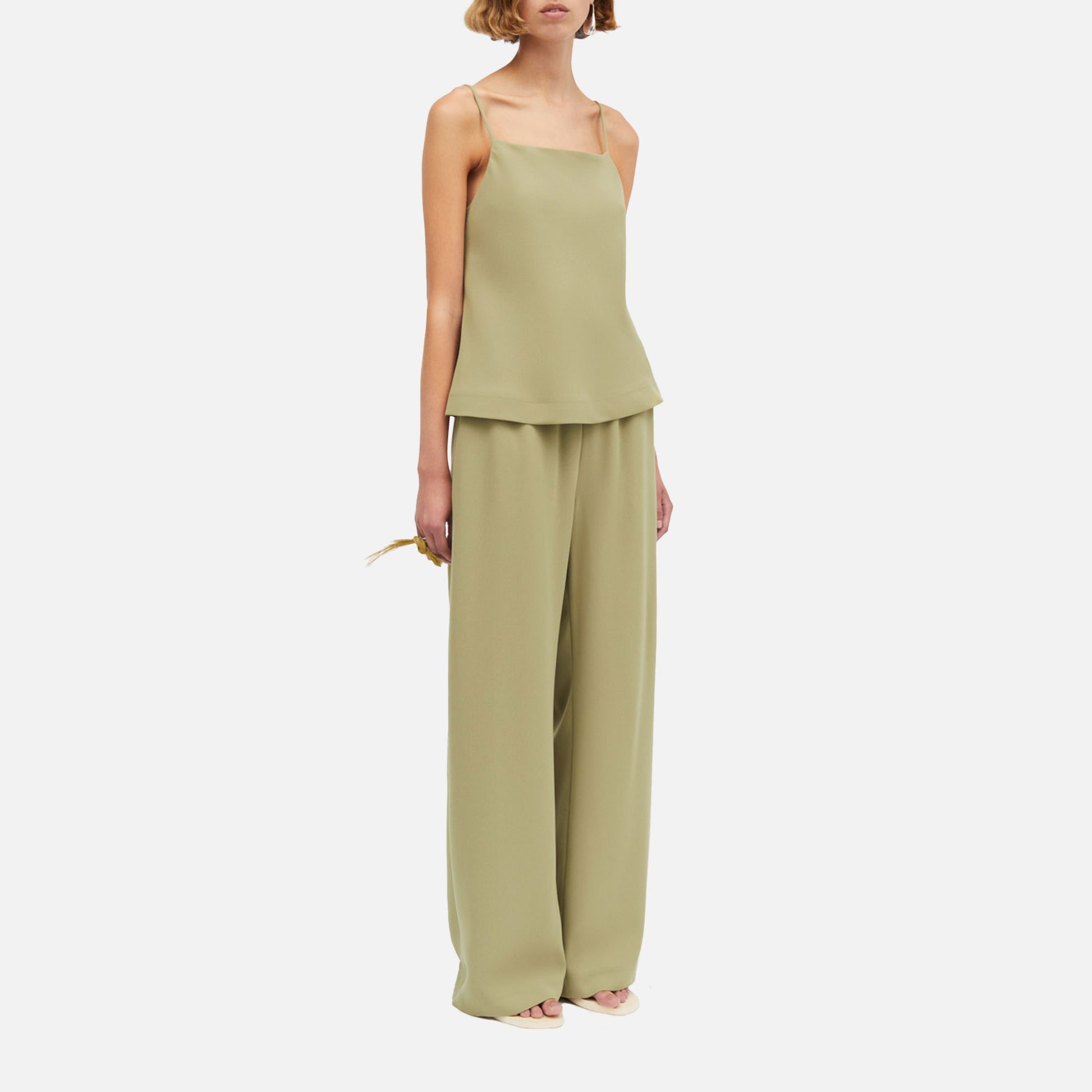 Palmira Crepe Georgette Pants Matcha