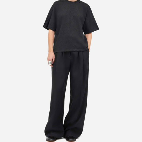 Pemma Linen Herringbone Pants Black