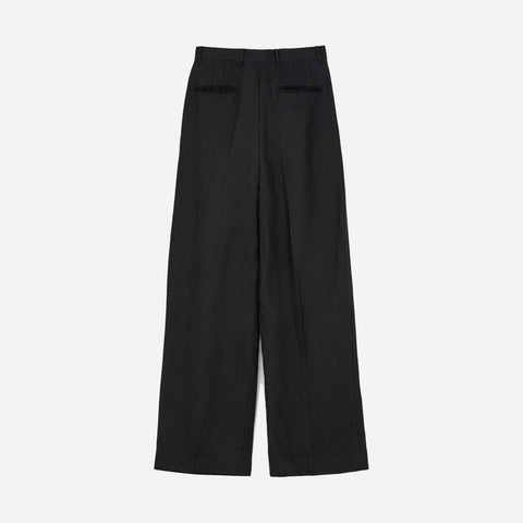 Pemma Linen Herringbone Pants Black