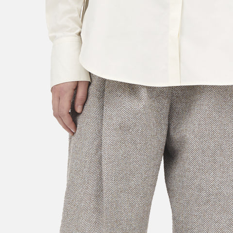 Pemma Pants Herringbone Warm Grey Melange