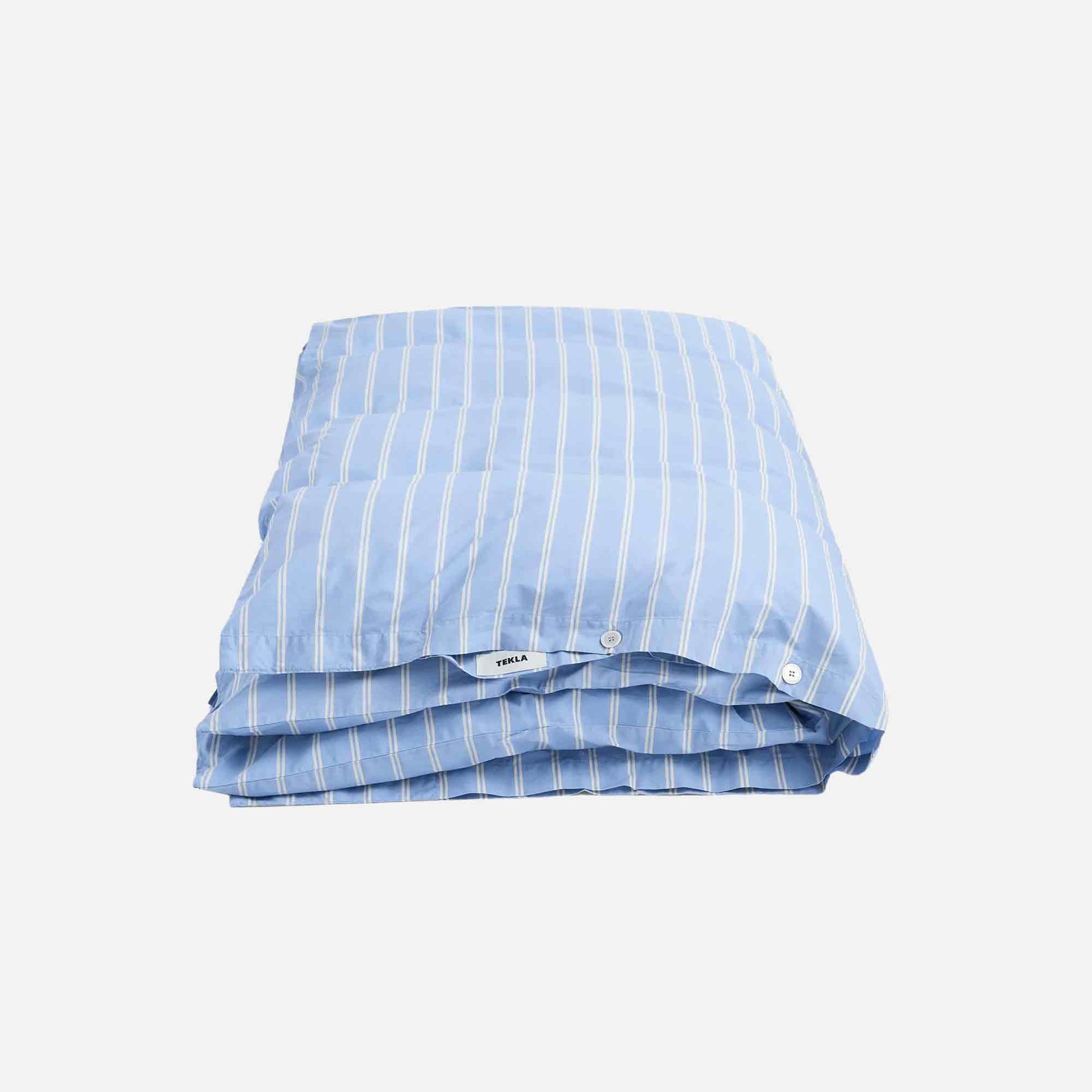 Percale Duvet Cover Island Blue Stripes